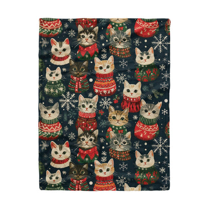 Shineful Fleece Blanket Meowy Catmas