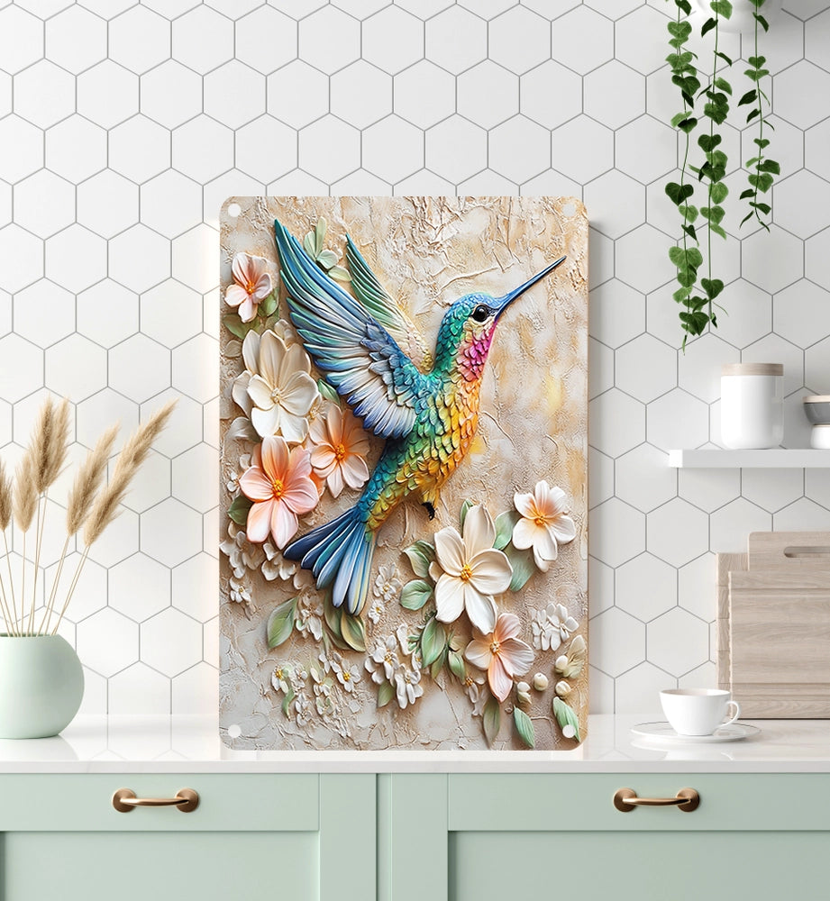 Shineful 2D Metal Sign Wings of Joy Hummingbird