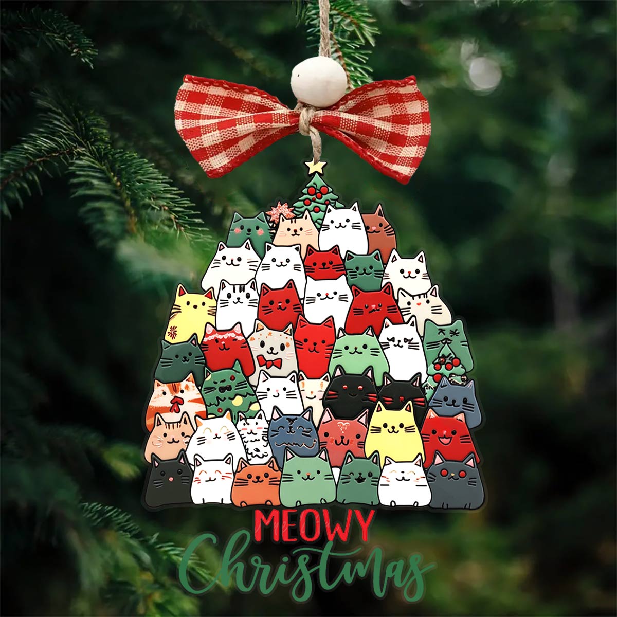 Shineful 2D Acrylic Ornament Meowy Christmas Lovely