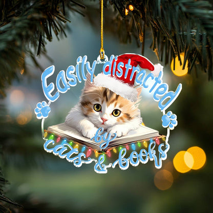 Shineful 2D Acrylic Ornament Cat & Book