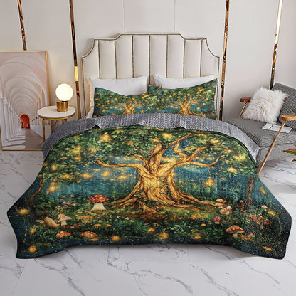 Shineful All Season Quilt 3-Piece Set - Enchanted Forest Tree of Life