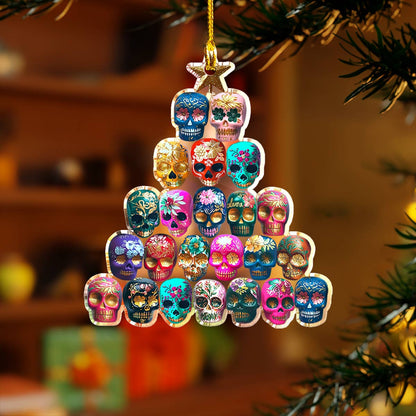 Shineful 2D Acrylic Ornament Colorful Sugar Skulls