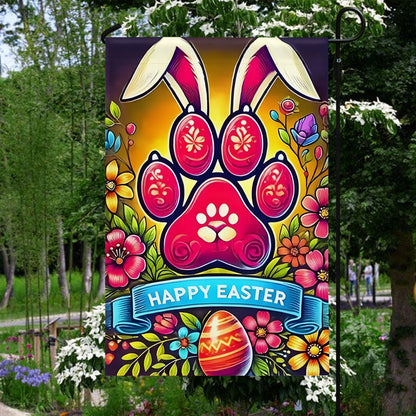 Shineful Garden Flag 12" x 18" Bunny Paws & Flowers