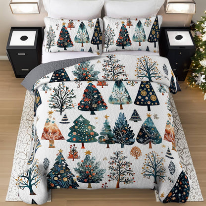 Shineful All Season Quilt 3-Piece Set Breathtaking Christmas Tree