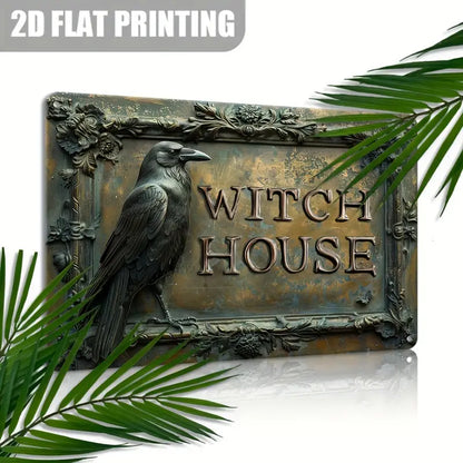 Shineful Metal Sign 2D Witch House with Raven