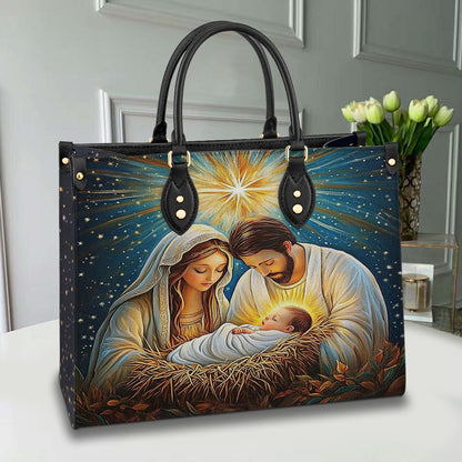 Glänzende Ledertasche Die Geburt Jesu