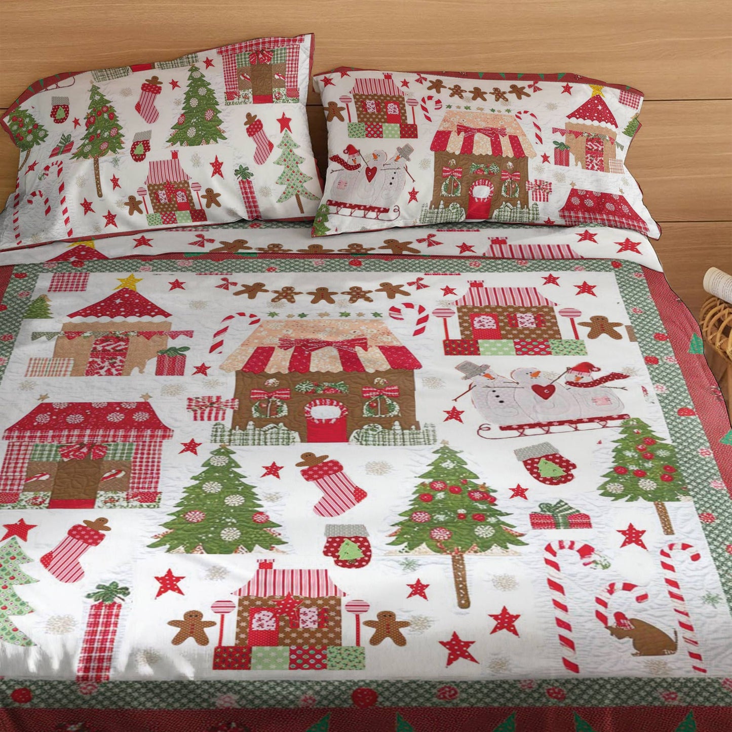 Shineful 4-Piece Bed Sheet Set Noel Wonderland