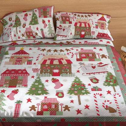 Shineful 4-Piece Bed Sheet Set Noel Wonderland