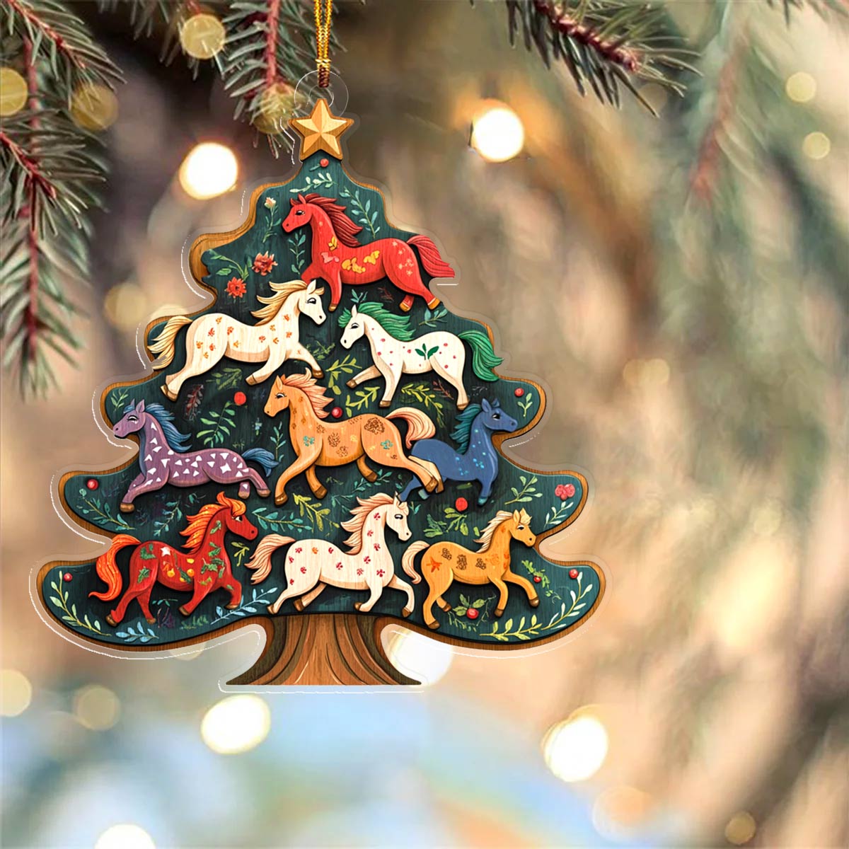 Shineful 2D Acrylic Ornament Charming Horses