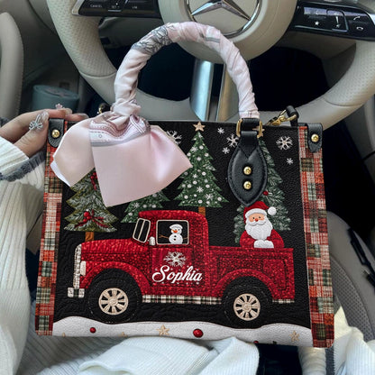 Shineful Leather Bag Personalizedx Christmas Santa's Red Truck