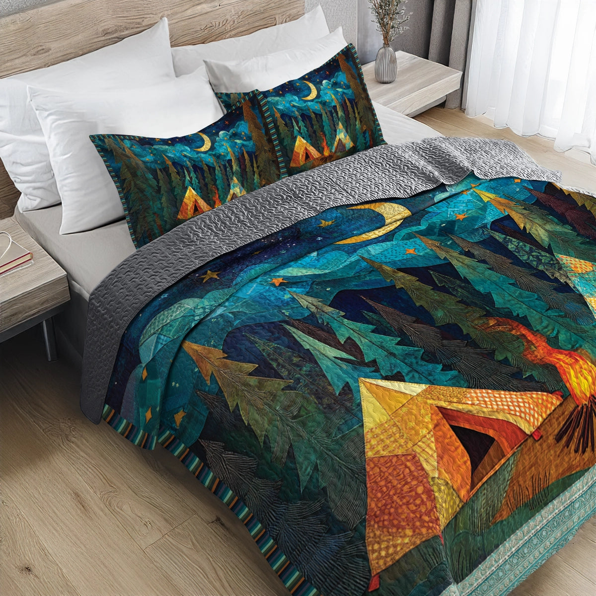 Shineful All Season Quilt 3-Piece Set - Night Sky Camping