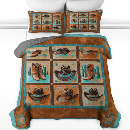 Shineful All Season Quilt 3-Piece Set Western Cowboy Spirit