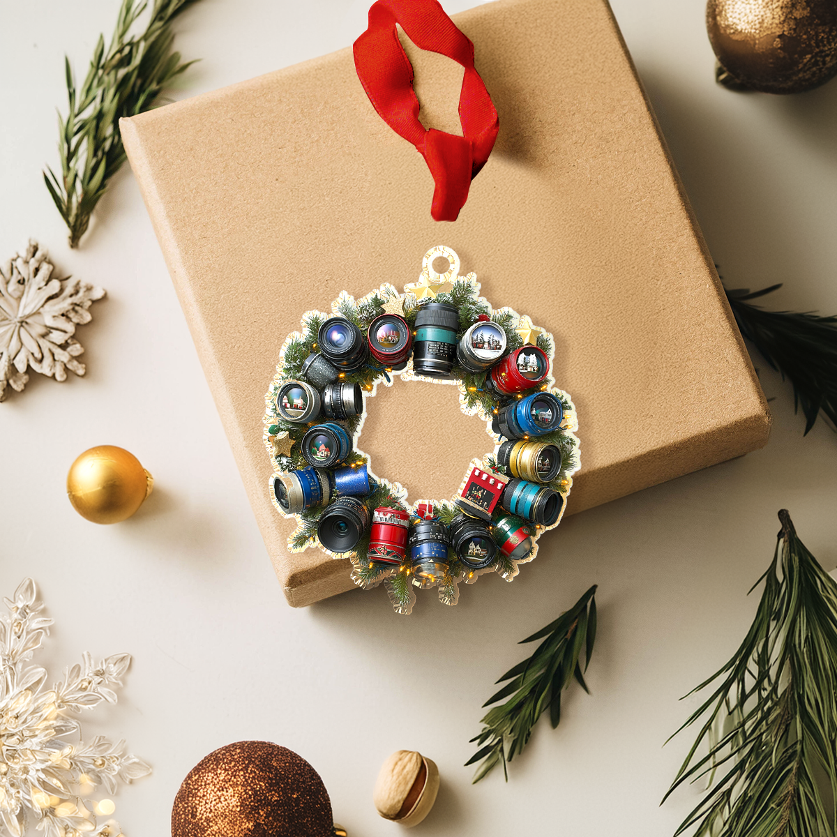 Shineful 2D Acrylic Ornament Camera Lens Wreath