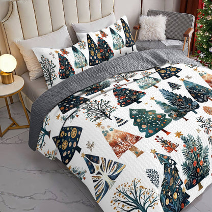 Shineful All Season Quilt 3-Piece Set Breathtaking Christmas Tree