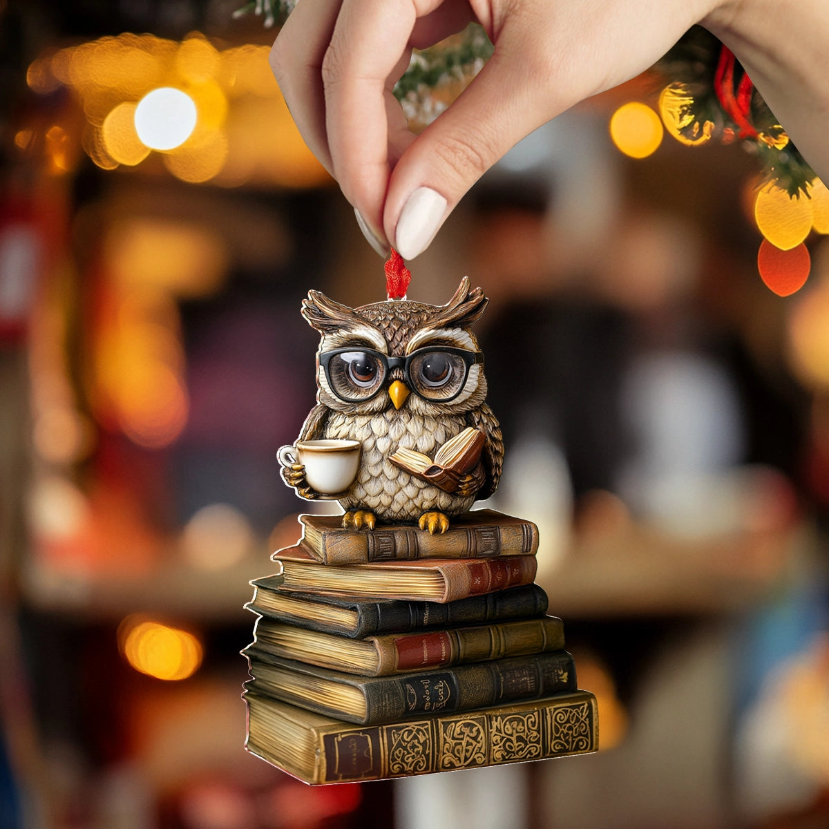 Shineful 2D Acrylic Ornament The Wise Bookworm Owl