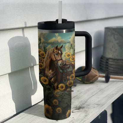 Shineful Tumbler Sunflower Trails Horse