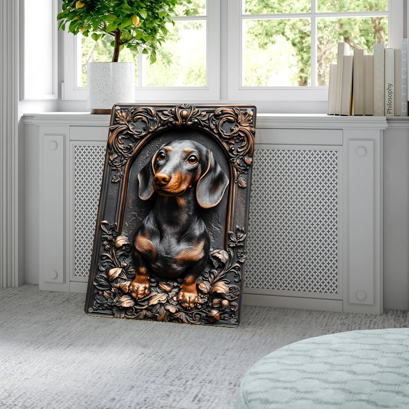 Shineful 2D Metal Sign Vintage Floral Dachshund