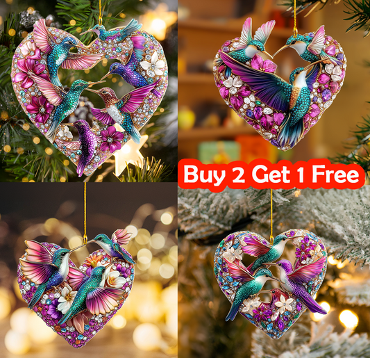 Shineful 2D Acrylic Ornament -  Hummingbird Crystal Elegance Collection