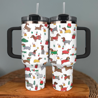 Shineful Tumbler Christmas Dachshund Cheer