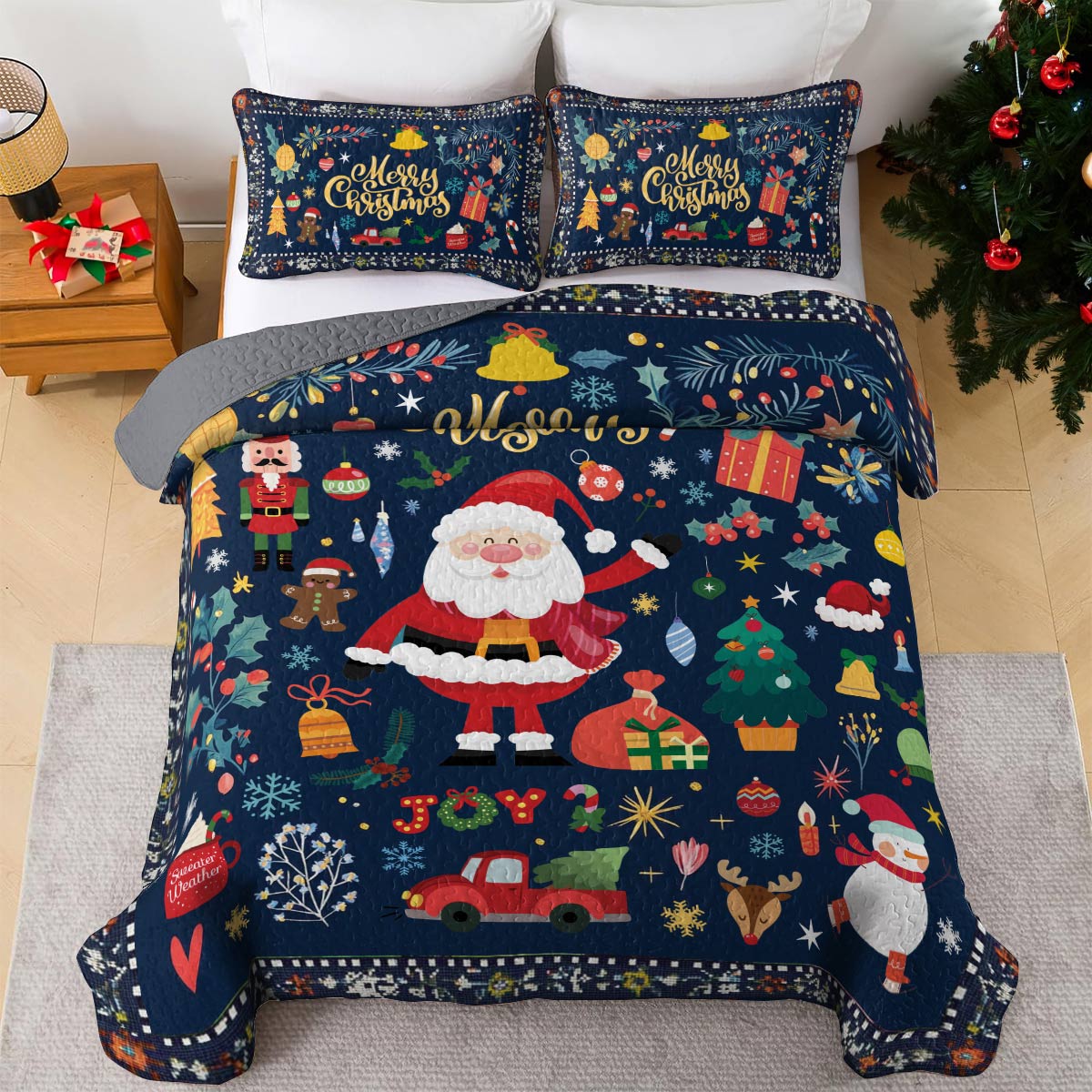 Shineful All Season Quilt 3-Piece Set Christmas Festive Cheer