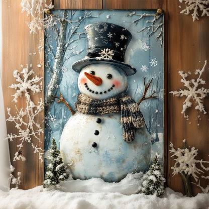 Shineful 2D Metallschild Charming Snowman Cheer