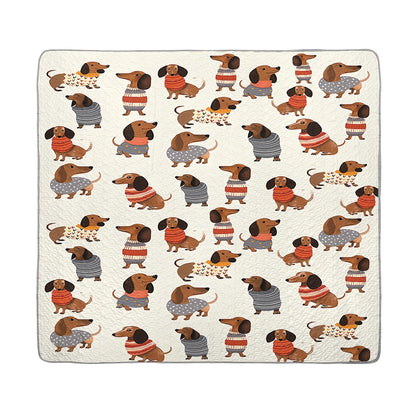 Shineful All Season Quilt 3-Piece Set - Dachshund Cute