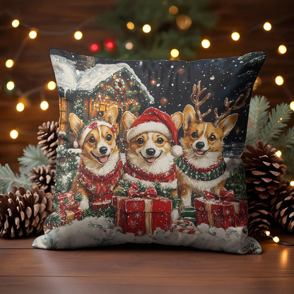 Shineful 2D Print Cushion Cover, Pillowcase, Pillows Covers - Festive Paws Collection