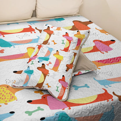 Shineful All Season Quilt 3-Piece Set Lovely Dachshund