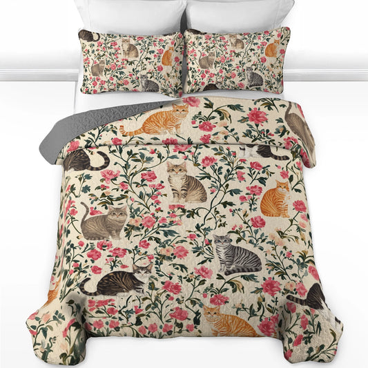 Shineful All Season Quilt 3-Piece Set Petals & Purrs