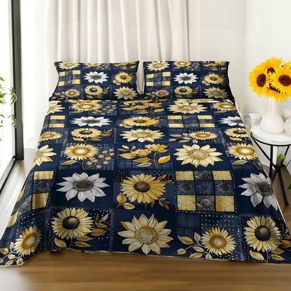 Shineful 4-Piece Bed Sheet Set Inelegance Sunflowers