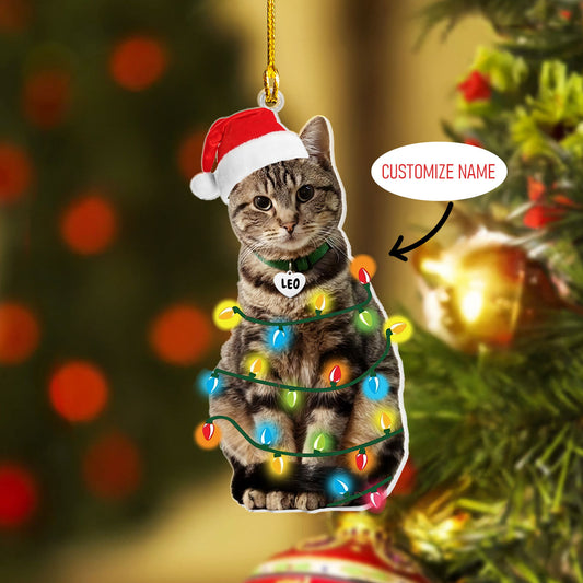 Shiny personalisierte 2D Acryl Ornament Purrfect Weihnachtskatze