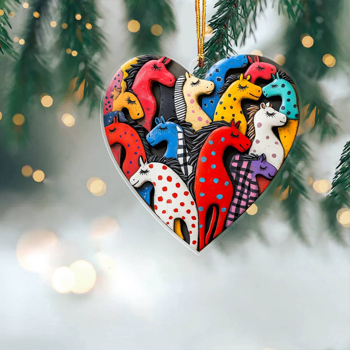 Shineful Acrylic Ornament Pretty Colorful Horses