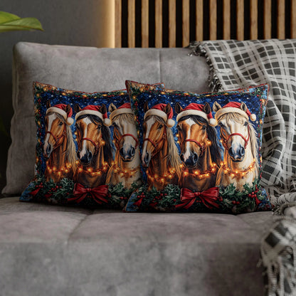 Shineful 2D Print Cushion Cover, Pillowcase, Pillows Covers - Christmas Horses Cheer