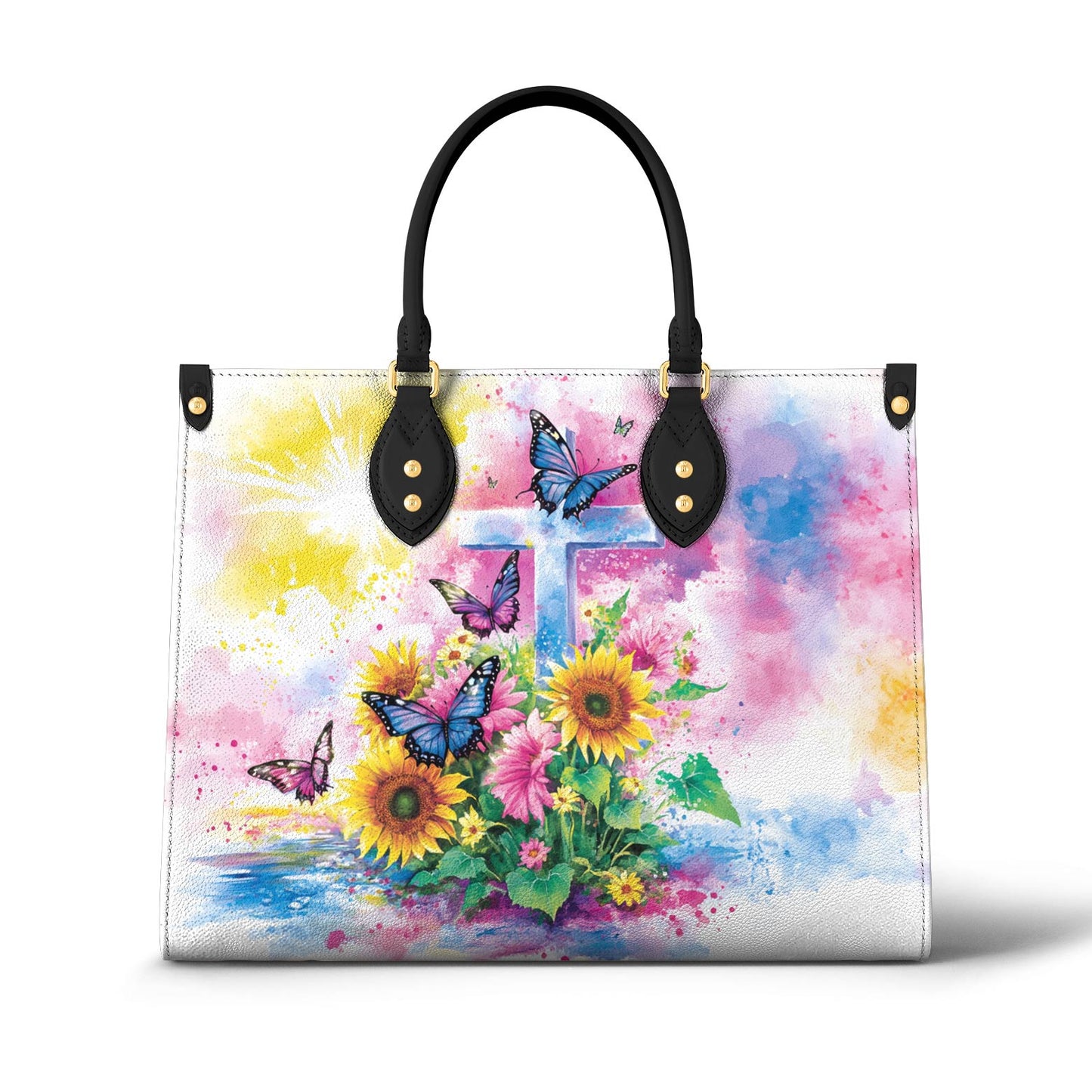 Glänzende Ledertasche Charming Flowers Hope