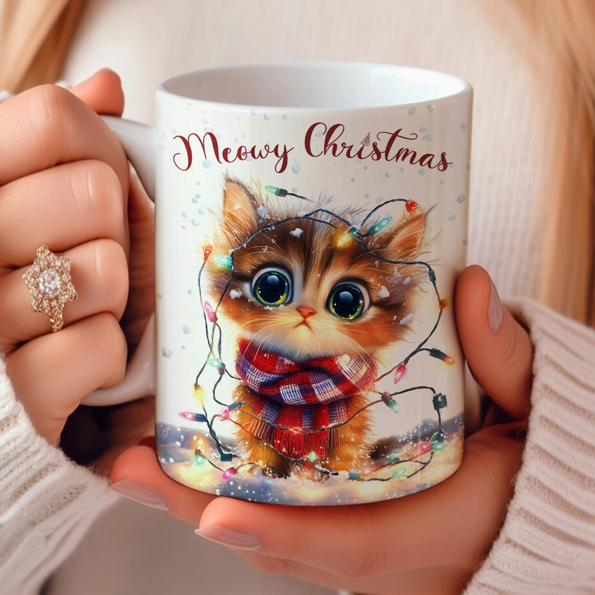 Shineful Ceramic Mug Meowy Christmas Cat