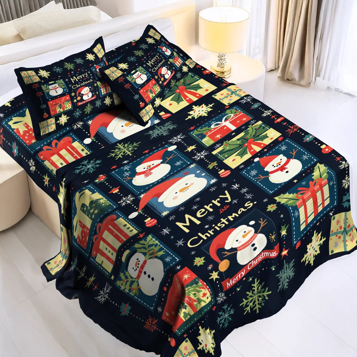 Shineful 4-Piece Bed Sheet Set - Jolly Christmas