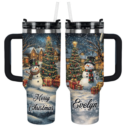 Shineful Tumbler Personalized Snowman Wonderland