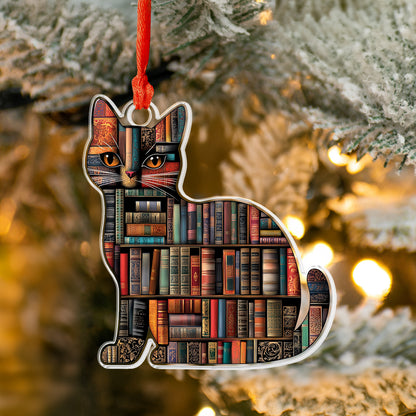 Shineful 2D Acrylic Ornament Reading Cat