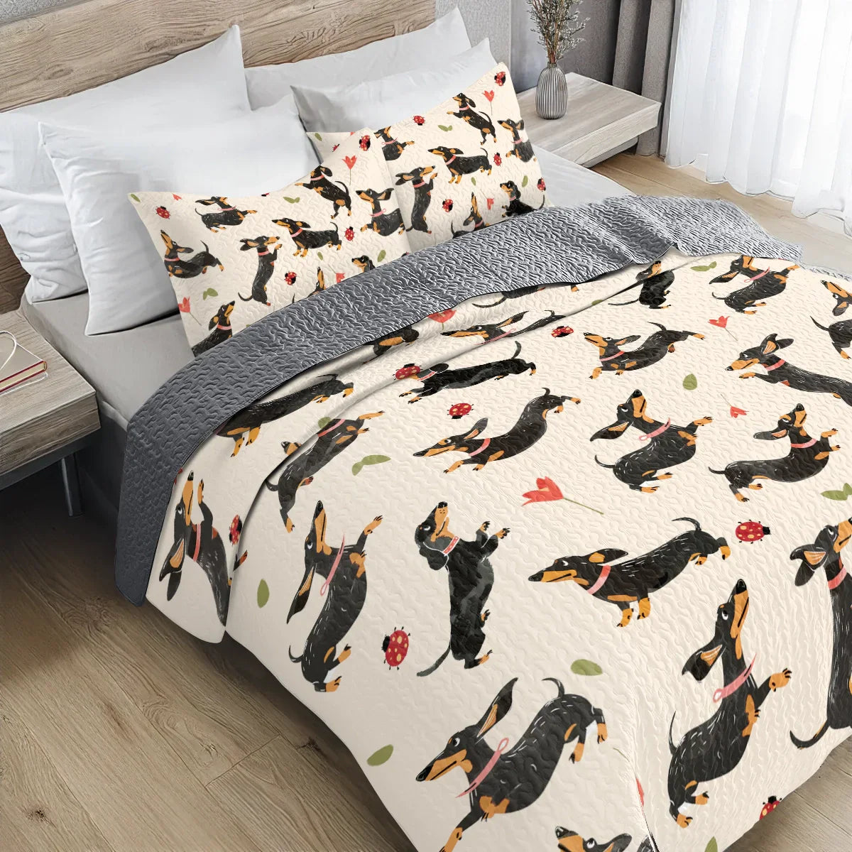 Shineful All Season Quilt 3-Piece Set Doxie Delight