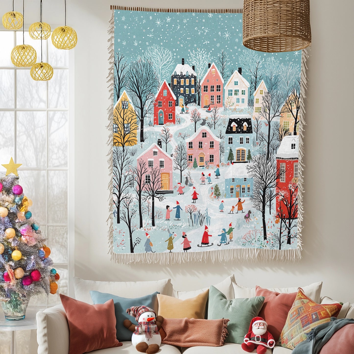 Shineful Woven Tapestry Throw Blanket - Christmas Winter Wonderland