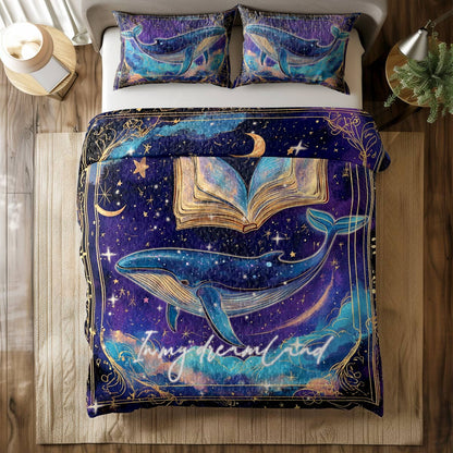 Shineful All Season Quilt 3-teiliges Set Cosmic Whales 