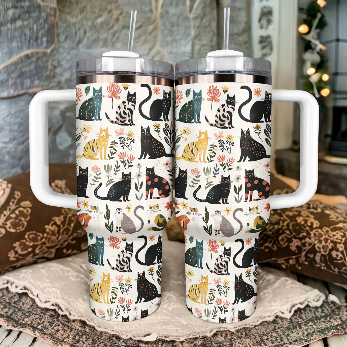 Shineful Tumbler Botanical Cat Bliss