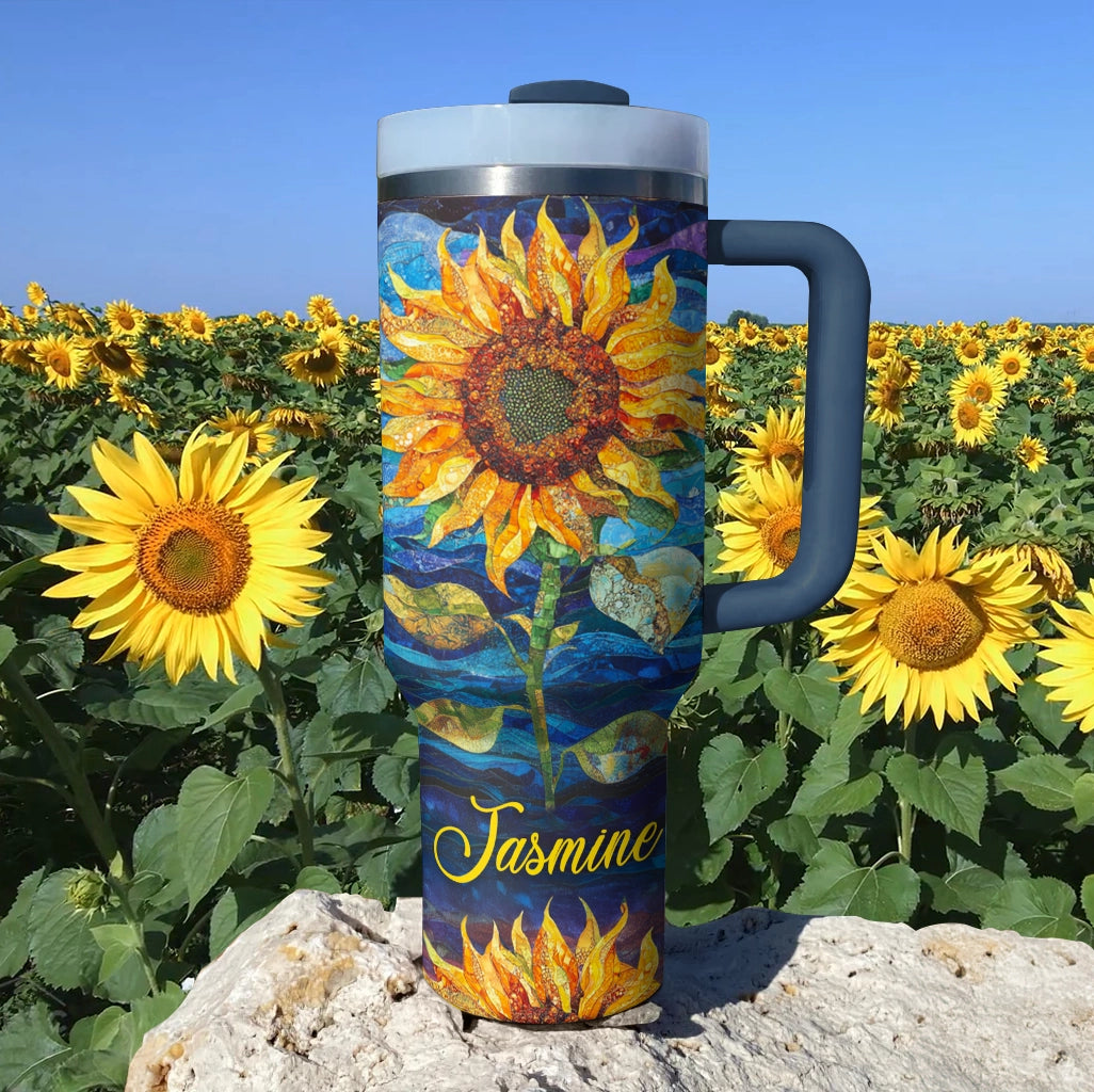 Shineful Tumbler Personalized Beautiful Sunflower Starry Night