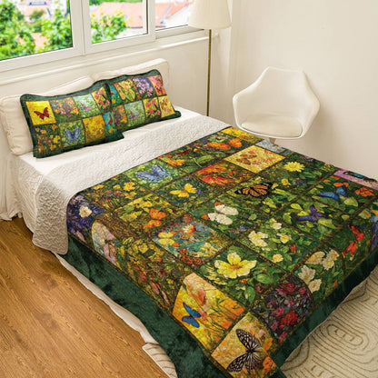 Shineful All Season Quilt 3-Piece Set Butterfly Meadow