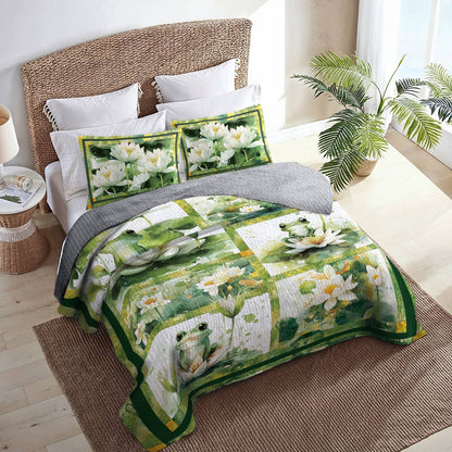 Shineful All Season Quilt 3-Piece Set Lily Pond Bliss