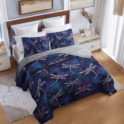 Shineful All Season Quilt 3-Piece Set Dream Dragonfly