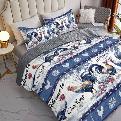 Shineful All Season Quilt 3-Piece Set Chicken Roost