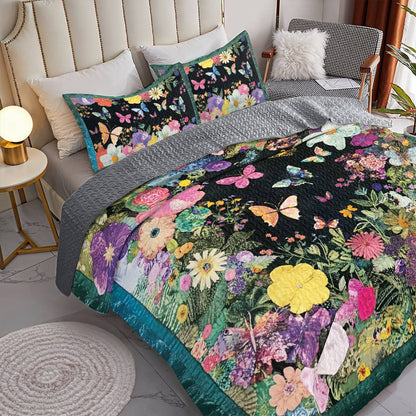 Shineful All Season Quilt 3-Piece Set Butterfly Symphony