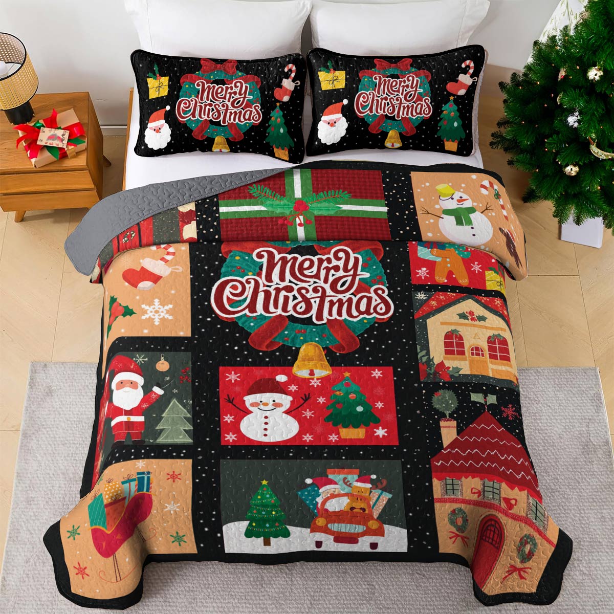 Shineful All Season Quilt 3-Piece Set Christmas Cheer