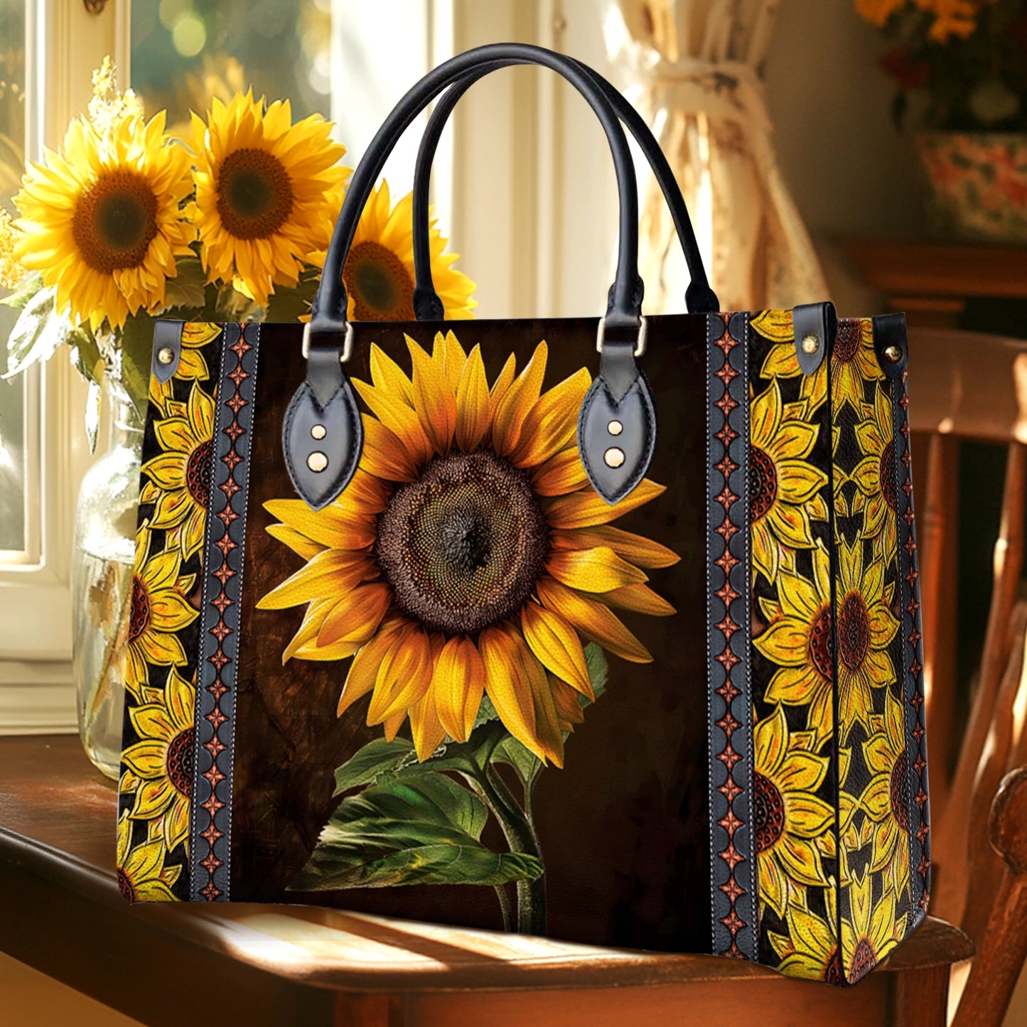 Shineful Leather Bag Sunflower Faith Hope